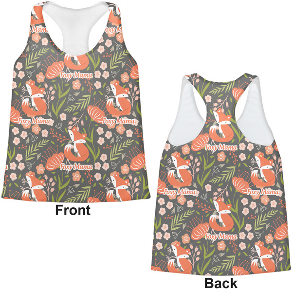Foxy Mama Womens Racerback Tank Tops - Medium - Front and Back