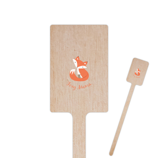 Custom Foxy Mama 6.25" Rectangle Wooden Stir Sticks - Single Sided