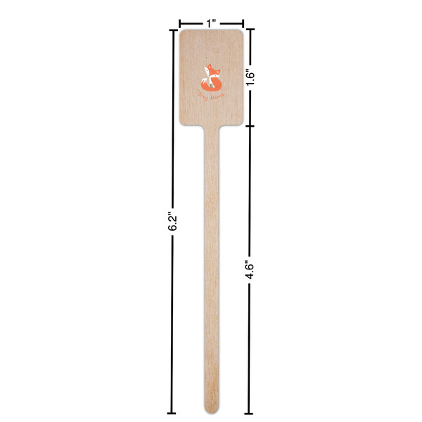 Foxy Mama Wooden 6.25" Stir Stick - Rectangular - Dimensions