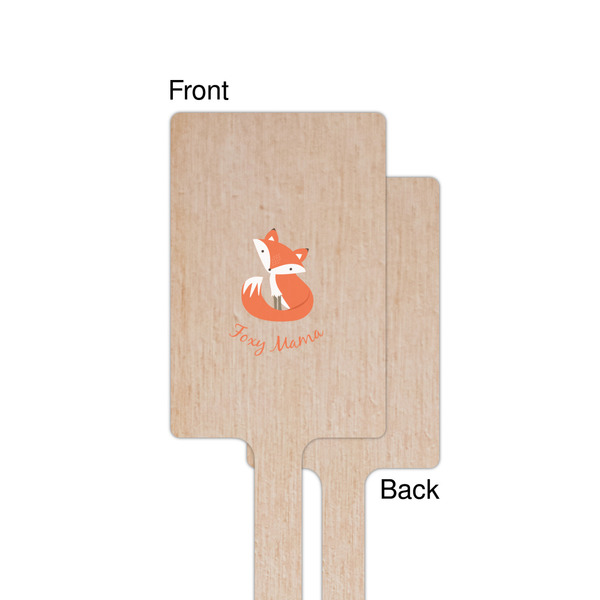 Foxy Mama Wooden 6.25" Stir Stick - Rectangular - Single - Front & Back