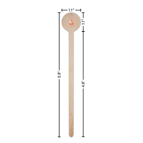 Foxy Mama Wooden 6" Stir Stick - Round - Dimensions