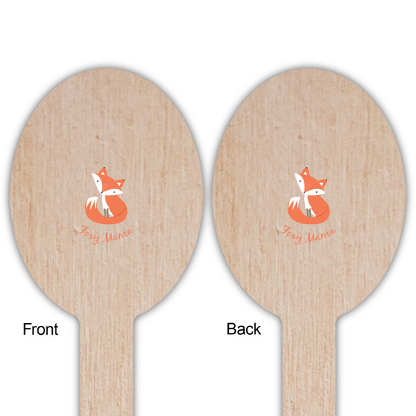 Foxy Mama Wooden Food Pick - Oval - Double Sided - Front & Back