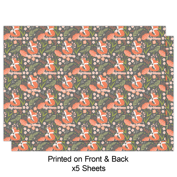 Foxy Mama Wrapping Paper Sheet - Double Sided - Front