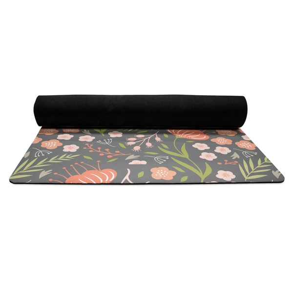 Foxy Mama Yoga Mat Rolled up Black Rubber Backing
