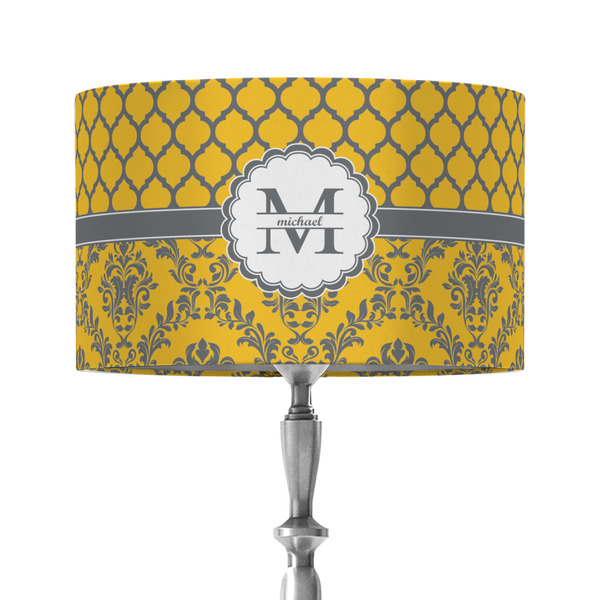 Damask & Moroccan 12" Drum Lampshade - ON STAND (Fabric)