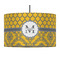 Damask & Moroccan 12" Drum Pendant Lamp - Fabric (Personalized)