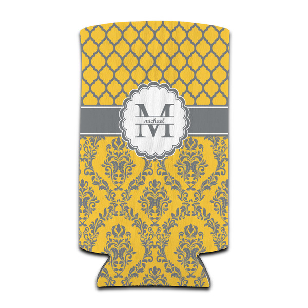 Custom Damask & Moroccan Can Cooler (tall 12 oz) (Personalized)