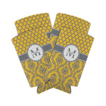 Damask & Moroccan Can Cooler (tall 12 oz) - Set of 4 (Personalized)
