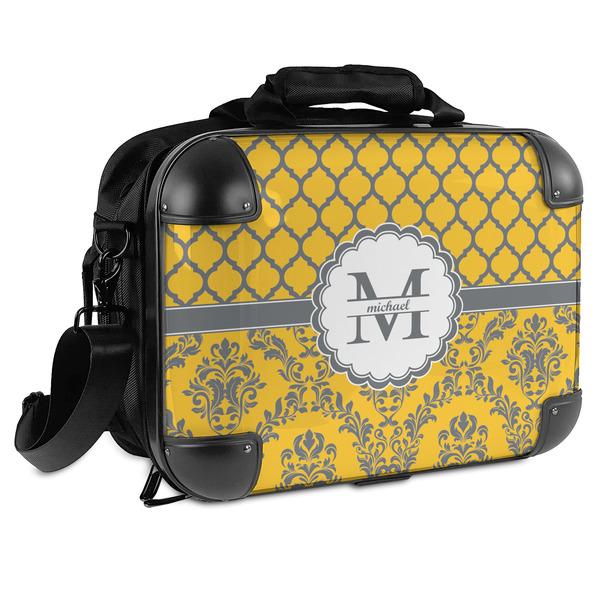 Custom Damask & Moroccan Hard Shell Briefcase (Personalized)