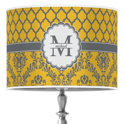 Damask & Moroccan 16" Drum Lamp Shade - Poly-film (Personalized)