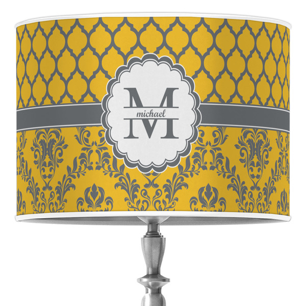 Custom Damask & Moroccan 16" Drum Lamp Shade - Poly-film (Personalized)
