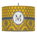 Damask & Moroccan 16" Drum Pendant Lamp - Fabric (Personalized)