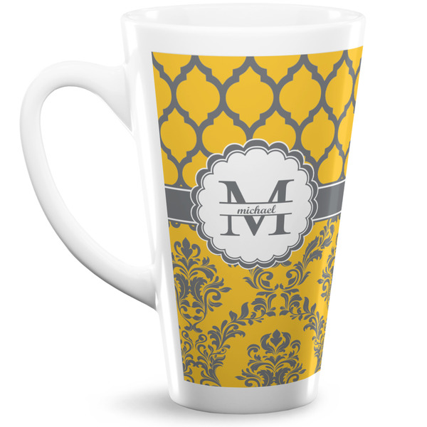 Custom Damask & Moroccan 16 Oz Latte Mug (Personalized)