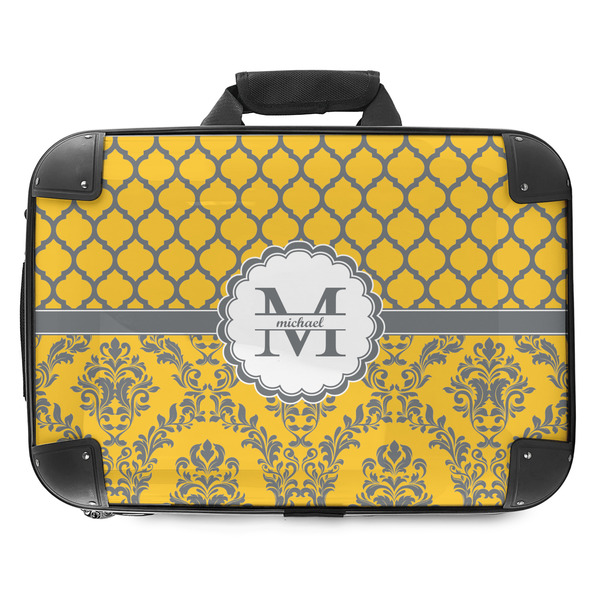 Custom Damask & Moroccan Hard Shell Briefcase - 18" (Personalized)