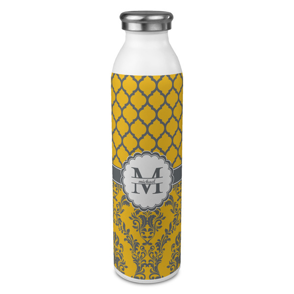 Custom Damask & Moroccan 20oz Stainless Steel Water Bottle - Full Print (Personalized)