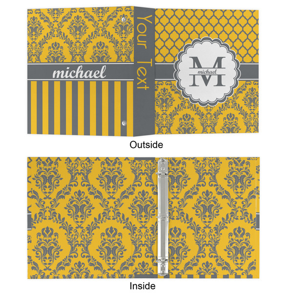Damask & Moroccan 3 Ring Binders - Full Wrap - 1" - APPROVAL