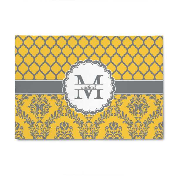 Custom Damask & Moroccan 4' x 6' Patio Rug (Personalized)