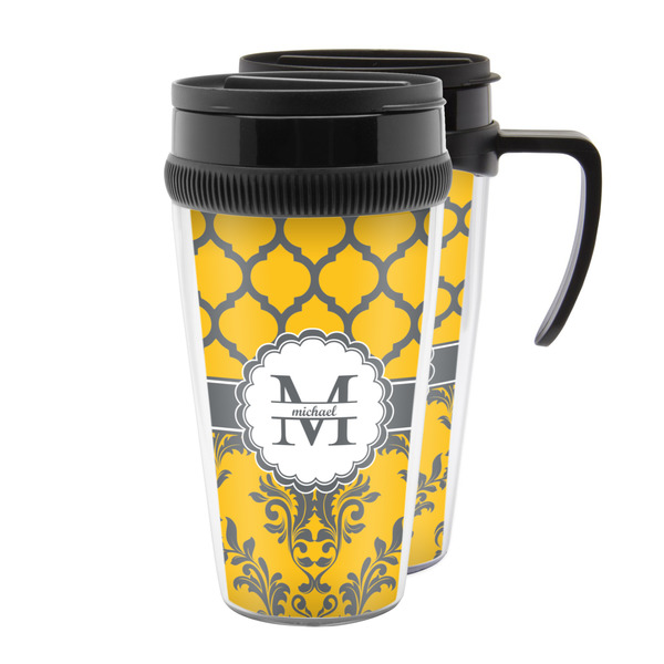 Custom Damask & Moroccan Acrylic Travel Mug (Personalized)