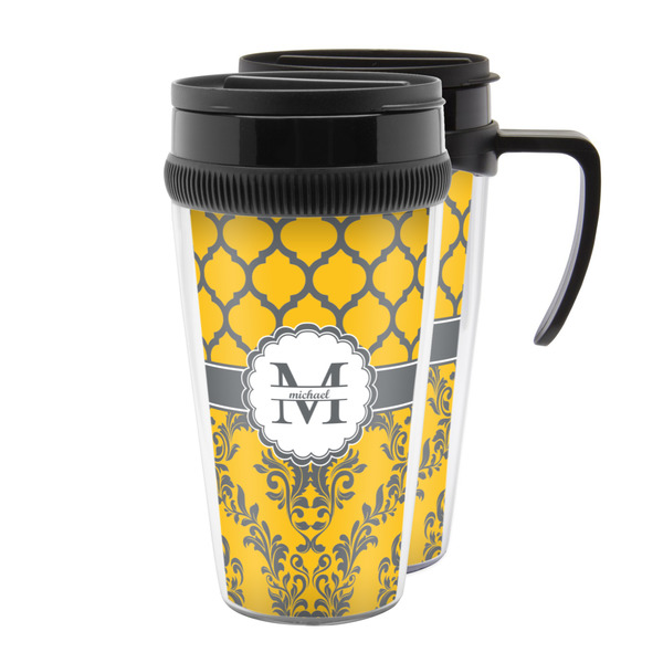 Custom Damask & Moroccan Acrylic Travel Mug (Personalized)