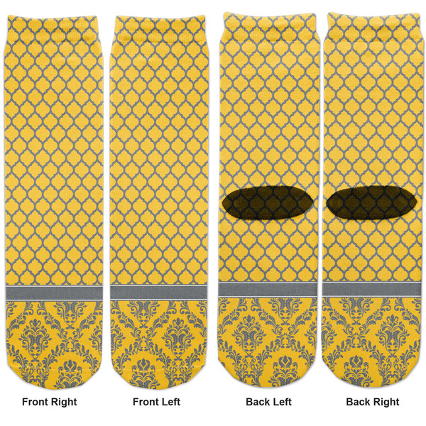 Damask & Moroccan Adult Crew Socks - Double Pair - Front and Back - Apvl