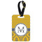 Damask & Moroccan Metal Luggage Tag w/ Name and Initial