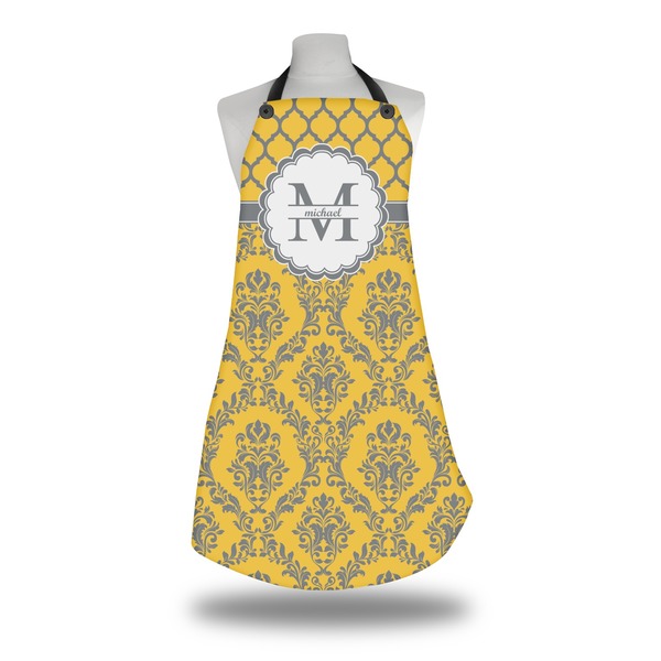 Custom Damask & Moroccan Apron w/ Name and Initial