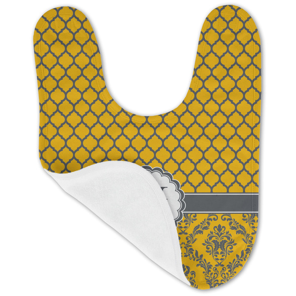 Damask & Moroccan Baby Bib - AFT folded