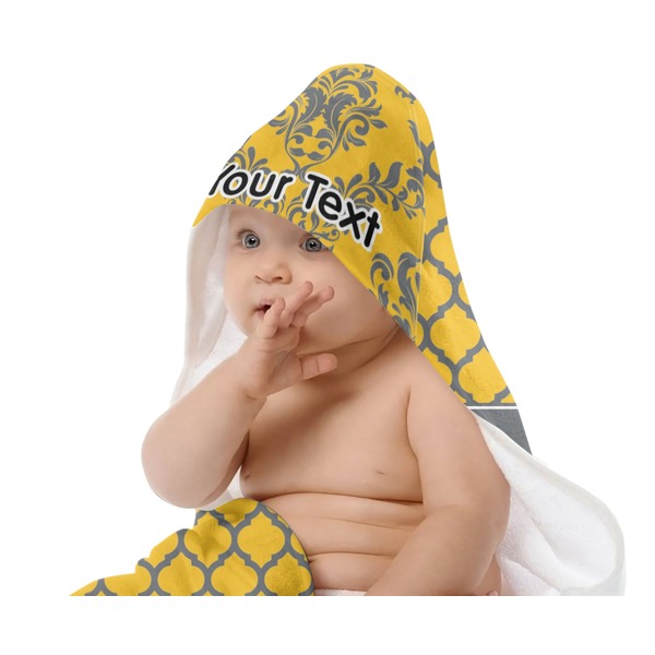 Damask & Moroccan Baby Hooded Towel on Child
