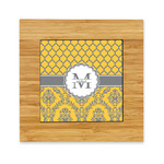 Damask & Moroccan Bamboo Trivet with Ceramic Tile Insert (Personalized)