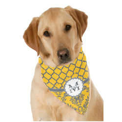Damask & Moroccan Dog Bandana Scarf w/ Name and Initial