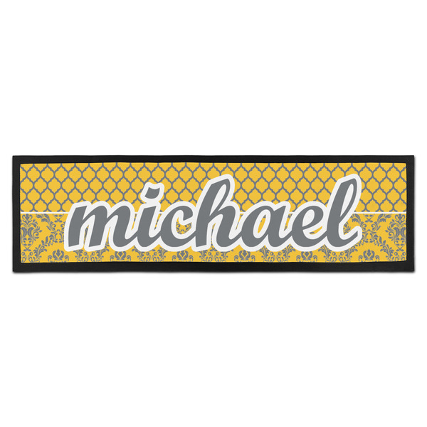 Custom Damask & Moroccan Bar Mat - Large (Personalized)