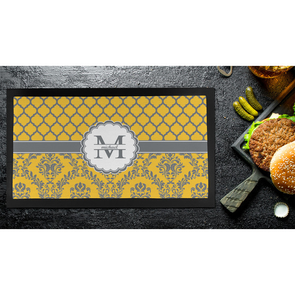 Damask & Moroccan Bar Mat - Small - LIFESTYLE