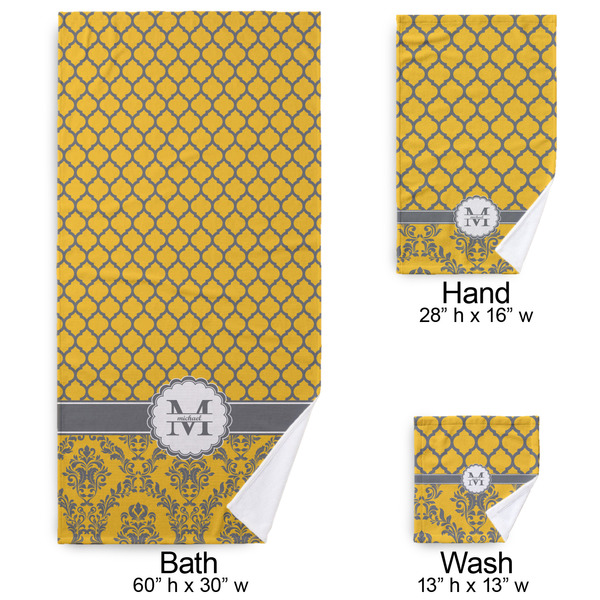 Damask & Moroccan Bath Towel Sets - 3-piece - Approval