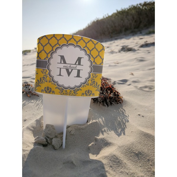Damask & Moroccan Beach Spiker white on beach with sand