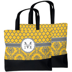 Damask & Moroccan Beach Tote Bag (Personalized)