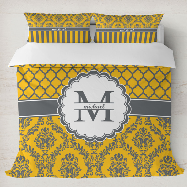 Custom Damask & Moroccan Duvet Cover Set - King (Personalized)