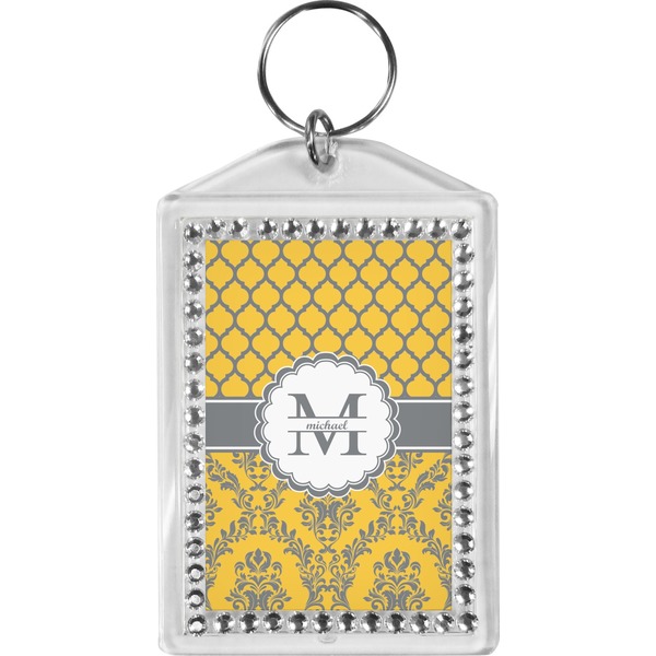 Custom Damask & Moroccan Bling Keychain (Personalized)