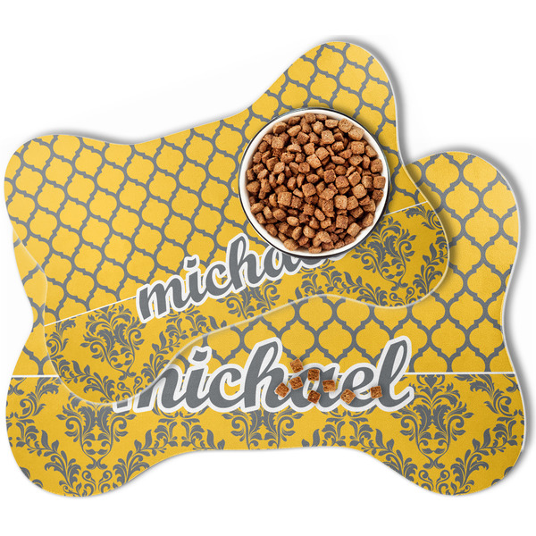 Damask & Moroccan Bone Shaped Dog Mats - MAIN