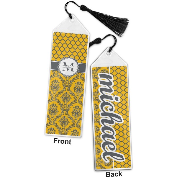 Damask & Moroccan Bookmark with tassel - Front and Back