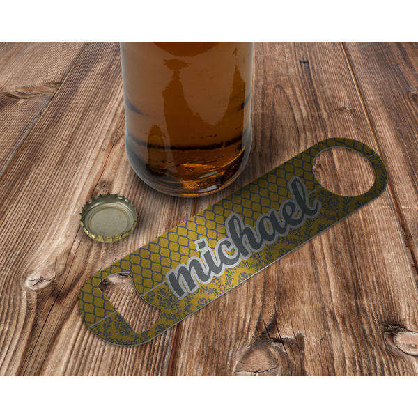Damask & Moroccan Bottle Opener - In Use