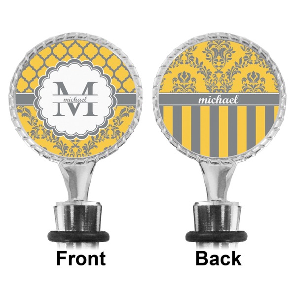 Damask & Moroccan Bottle Stopper - Front and Back