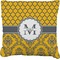 Damask & Moroccan Faux-Linen Throw Pillow 18" (Personalized)