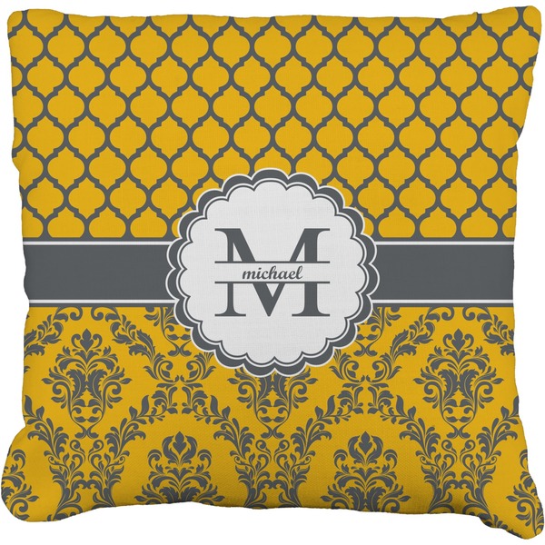 Custom Damask & Moroccan Faux-Linen Throw Pillow 26" (Personalized)