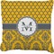 Damask & Moroccan Faux-Linen Throw Pillow 26" (Personalized)