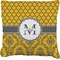 Damask & Moroccan Faux-Linen Throw Pillow (Personalized)