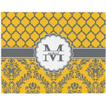 Damask & Moroccan Woven Fabric Placemat - Twill w/ Name and Initial