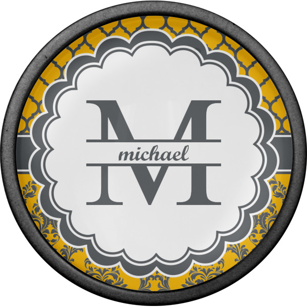 Damask & Moroccan Cabinet Knob - Black - Front