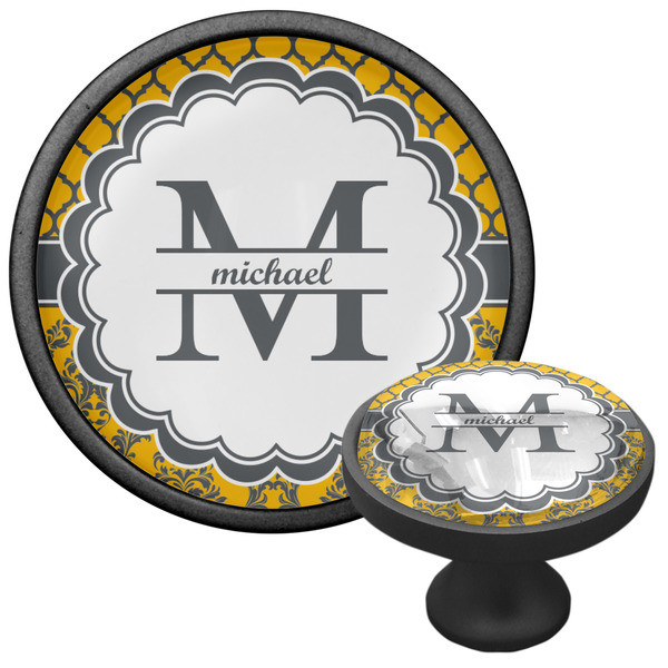 Damask & Moroccan Cabinet Knob - Black - Multi Angle