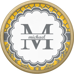 Damask & Moroccan Cabinet Knob - Gold (Personalized)