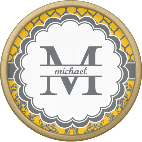 Damask & Moroccan Cabinet Knob - Gold - Front